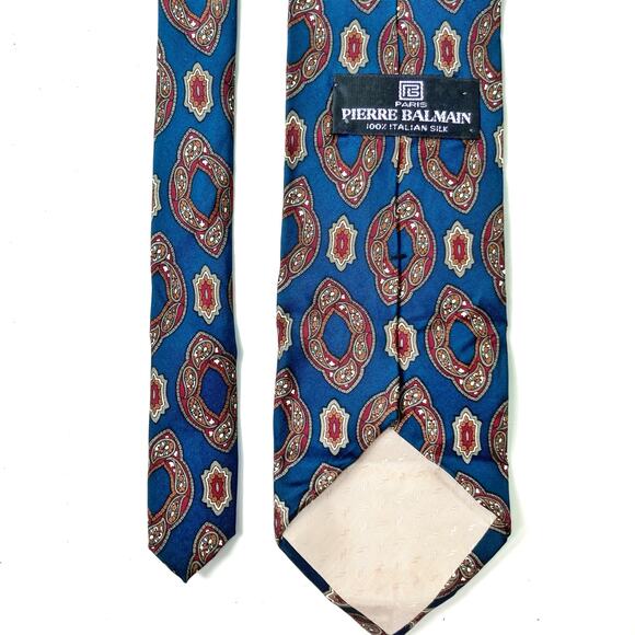 Vintage Pierre Balmain Silk Tie - Paisley Print – Classic Gift, Unisex Accessory - Picture 9 of 12